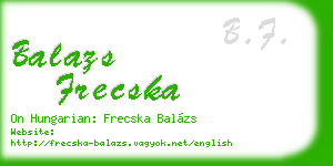 balazs frecska business card